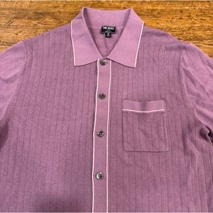 Todd Snyder Purple Silk Cotton Casual Short Sleeve Button Up Polo Shirt Men's M